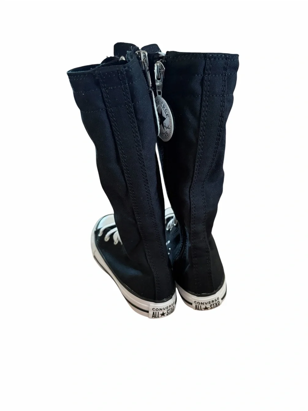Converse Kids Size 12 Shoes NEW Knee High Chuck Taylor All Star XHi Black Zip Up